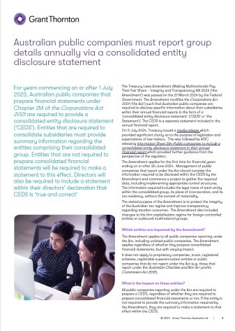 Download the full Consolidated Entity Disclosure Statement and FAQ's